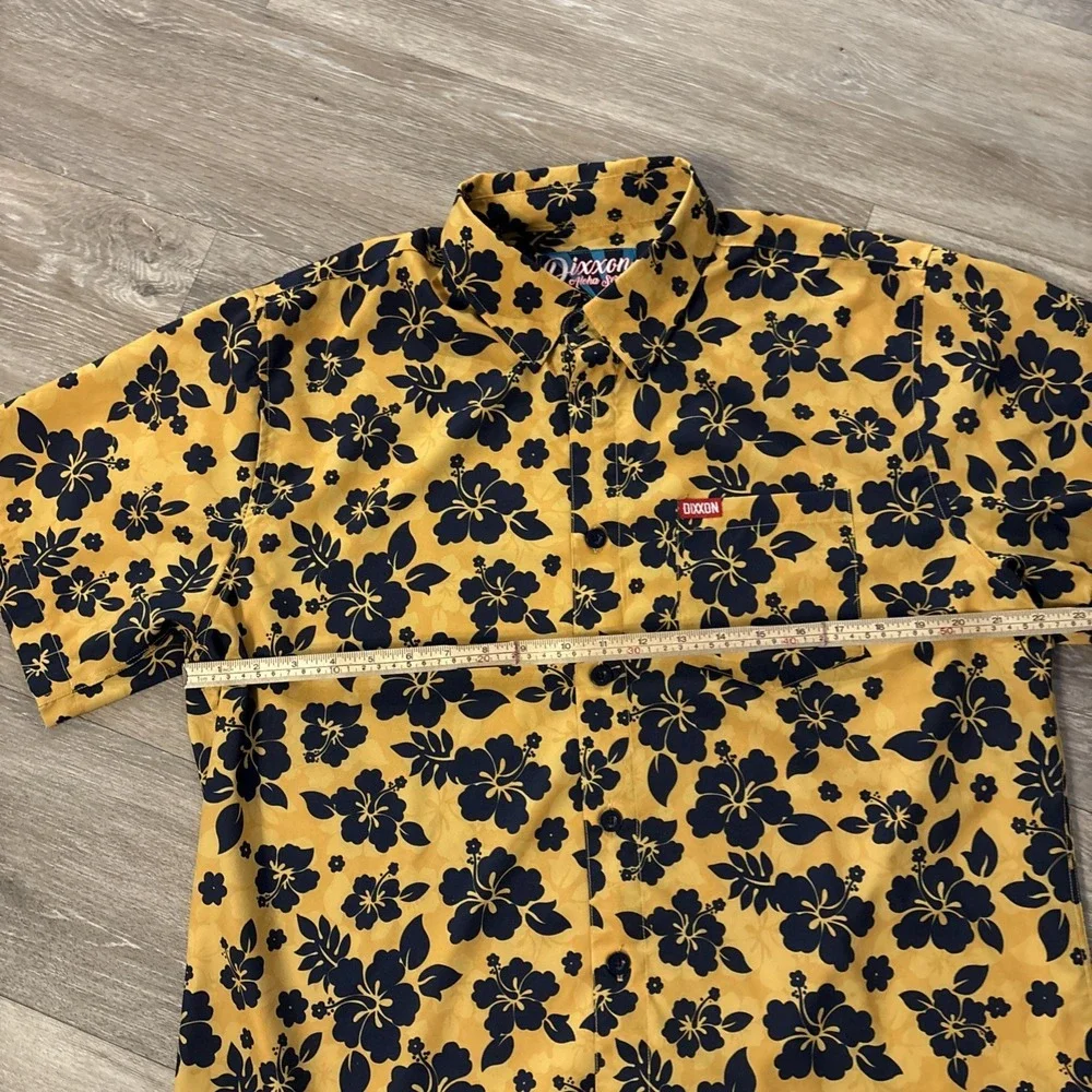 DIXXON Shirt Adult Mens Large Yellow Aloha Series Short Sleeve Hawaiian D lite - Picture 9 of 13